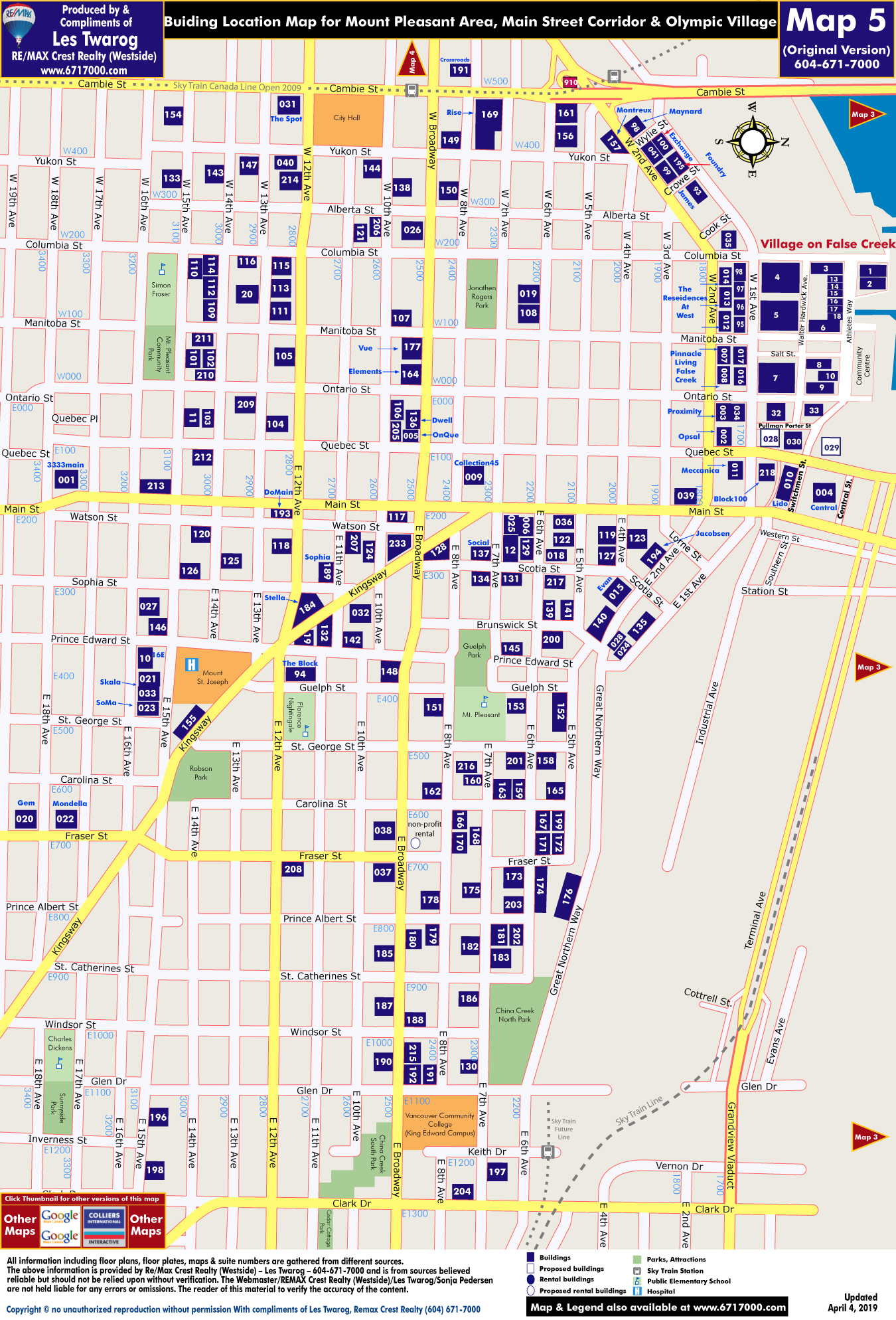 Mount Pleasant, Main Street, Corridor Area Condos For Sale Vancouver Map 5